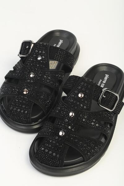 Pierre Cardin Μαύρες γυναικείες παντόφλες PC-7835