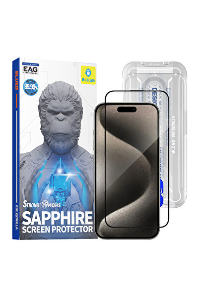 BLUEO Folie protectie pentru iPhone 15 Pro Max, Transparenta, negru
