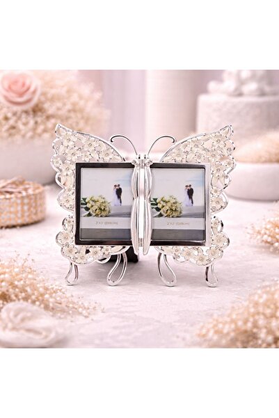Azay Διπλή Κορνίζα Φωτογραφιών Πεταλούδα με Κρύσταλλα, για 2 Φωτογραφίες 5x8 ...