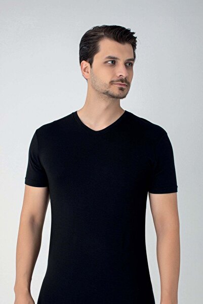 SENFONİ Organic Bamboo V-Neck Short Sleeve Men's Undershirt