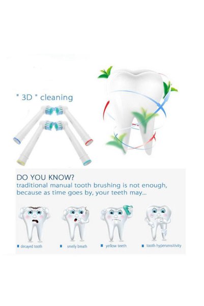 EHOME Replacement Toothbrush Heads, 4 Pack Replacement Heads (4 Pack)