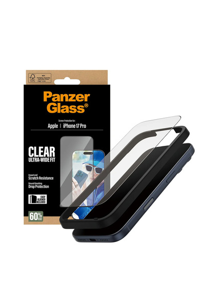 OEM Προστατευτική μεμβράνη για Apple iPhone 17 Pro, Panzerglass ® Γυαλί, Μαύρο