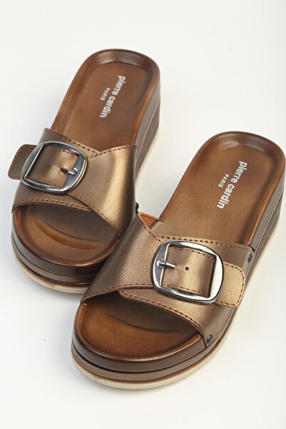 Pierre Cardin Χάλκινες Γυναικείες Παντόφλες PC-7418