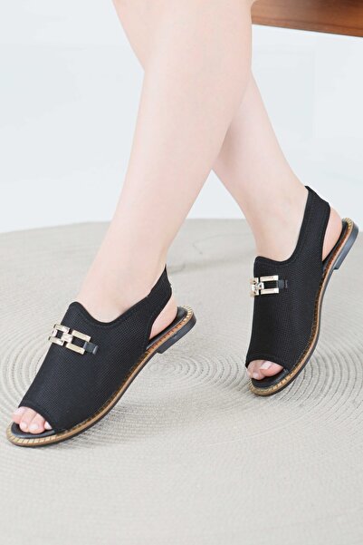 TOFİSA Γυναικεία σανδάλια με μαύρη πόρπη - 27443