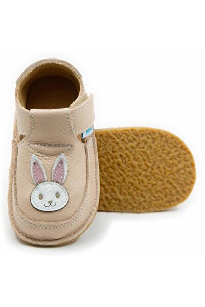 DODO SHOES Children's barefoot shoes Bunny, Cream color, made of natural leat...