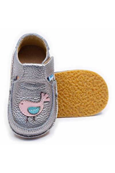 DODO SHOES Pantofi copii barefoot Vrabiuta, Culoare Argintiu din piele natura...