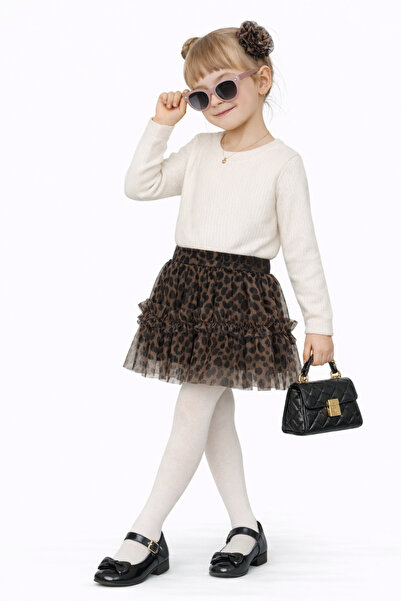 AHENGİM Κοριτσίστικο σετ 2 τεμαχίων με λεοπάρ σχέδιο (άνω και κάτω μέρος) Ak2608