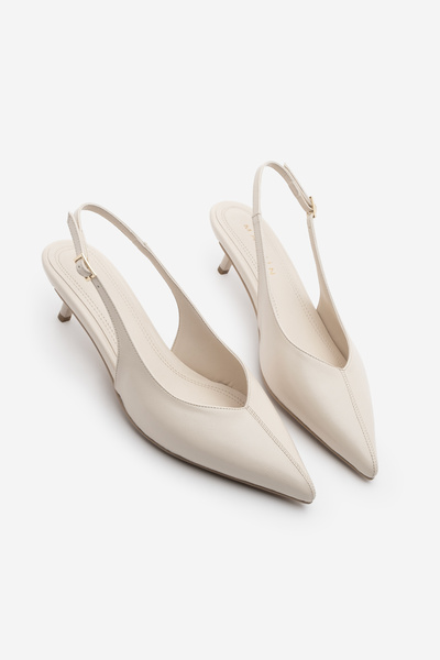 Marjin Γυναικεία παπούτσια στιλέτο με ανοιχτή πλάτη, λεπτομέρεια ραφής στο μπ...