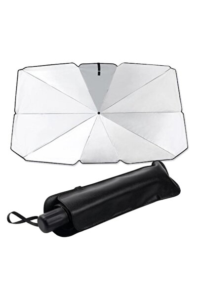 Trendily Αντηλιακή Ομπρέλα Αυτοκινήτου, Μαύρο-Ασημί, 135x70εκ.