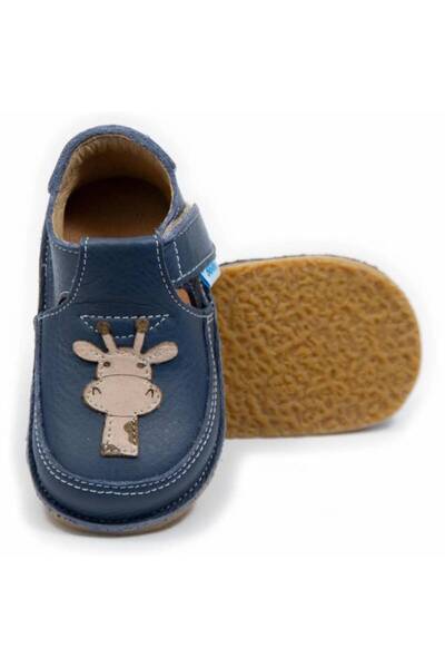 DODO SHOES Pantofi copii barefoot Giraffe, Culoare Smokey Sky din piele natur...