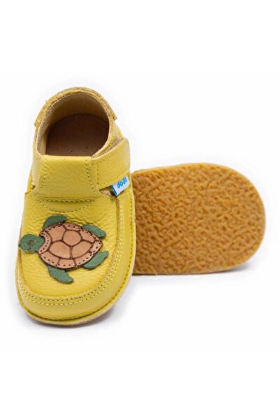 DODO SHOES Pantofi copii barefoot Turtle, Culoare Galben din piele naturala, ...