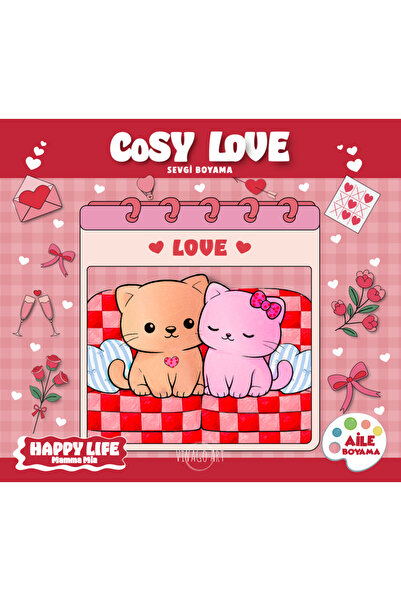 dokuzyayinlari Cosy Love - Adult-Family Coloring Book