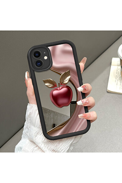 CASEVIBE iPhone 11 Uyumlu Lüks Aynalı Elma Temalı Telefon Kılıfı, Kamera Koru...