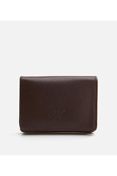 Hotiç Δερμάτινο ανδρικό πορτοφόλι σε καφέ χρώμα
