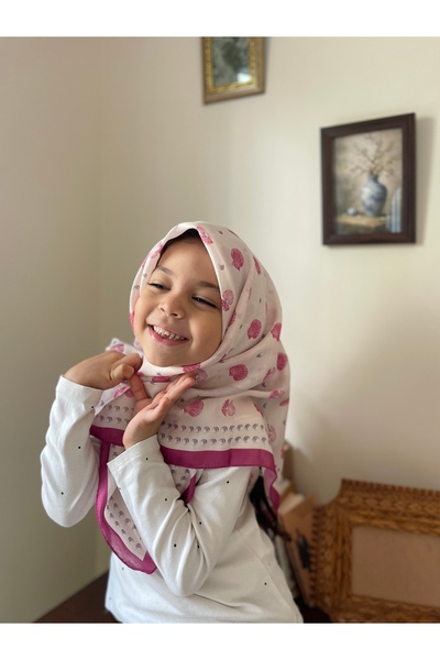 Sin Scarf Deniz Kabuğu Desenli Çocuk Eşarp