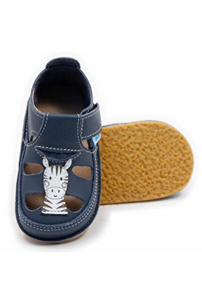 DODO SHOES Sandale copii barefoot Zebra, Culoare Smokey Sky din piele natural...
