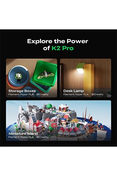 Creality K2 Pro Combo 3D Yazıcı - 300X300x300 mm, Çok Renkli, Profesyonel