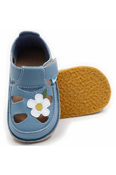 DODO SHOES Sandale copii barefoot Wild Flower, Culoare Baby Blue, piele natur...