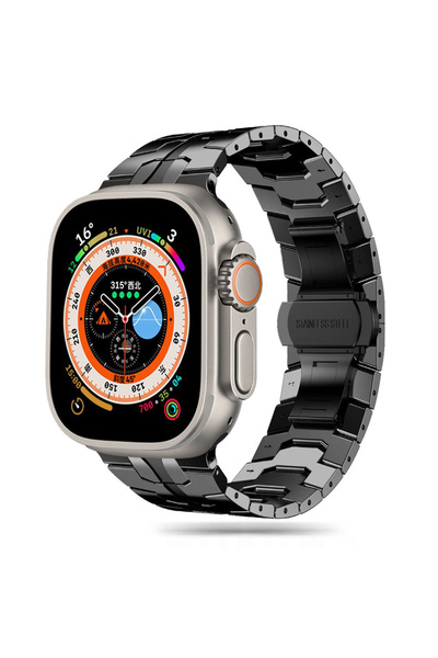 Techsuit Λουράκι Apple Watch Ultra, Techsuit, Ατσάλινο, Μαύρο