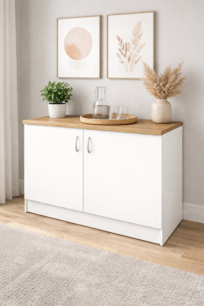 Tdesigno İzya Mutfak Alt Modül-Çok Amaçlı Dolap-Kiler Dolabı 120 Cm -Tezgah D...