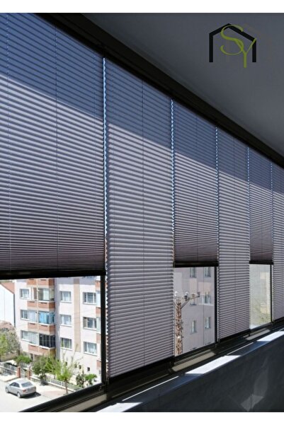 Empressco Katlanabilir Cam Balkon Plise Perde Antrasit Renk (Kancalı veya Vid...