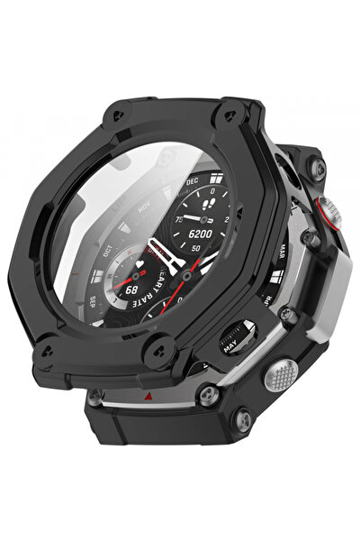 Techsuit Προστασία για ρολόι Amazfit, Techsuit, Πλαστικό, Μαύρο