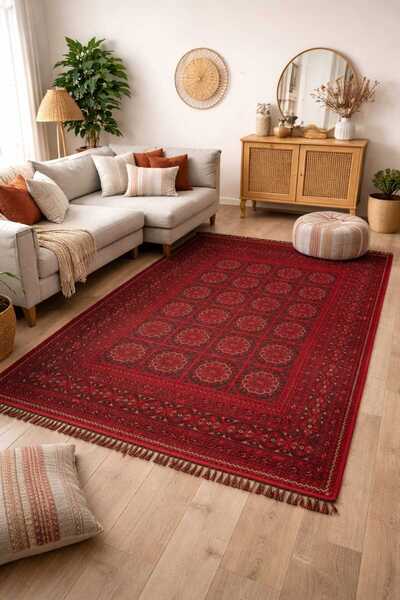 SOFT DECOR Luxess Buhara Collectıon Akrilik-Pamuk-Polyester Dokuma Afgan Dese...