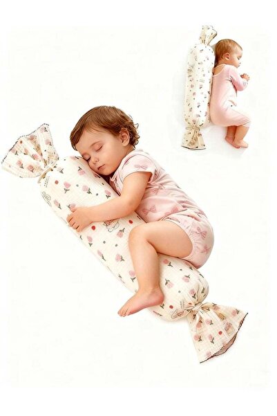 Generic وسادة جانبية للأطفال من القطن الطبيعي، وسادة طويلة للجسم للأطفال الصغ...