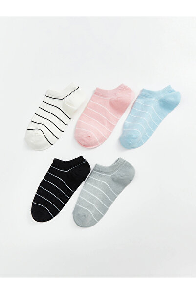 LC Waikiki Lcw Dream Blue Striped Women's Sneaker Socks 5-Pack