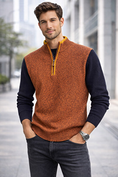 MARCO SERUSSI Lambswool yarım fermuarlı kazak