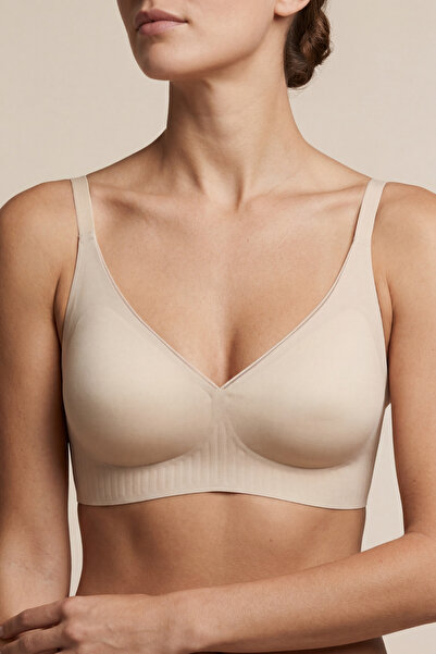 C&City Balensiz Dikişsiz Lazer Kesim Pedli Sütyen CC417 Ten