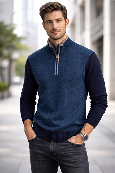 MARCO SERUSSI Lambswool yarım fermuarlı kazak