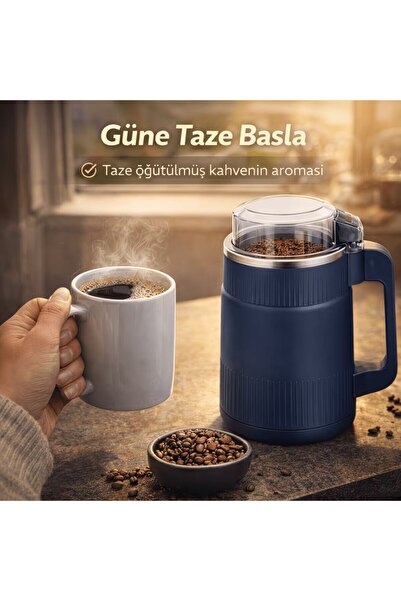 coofbe Paslanmaz Çelik 8 Bıçaklı 500 ml Baharat ve Kahve Öğütücü