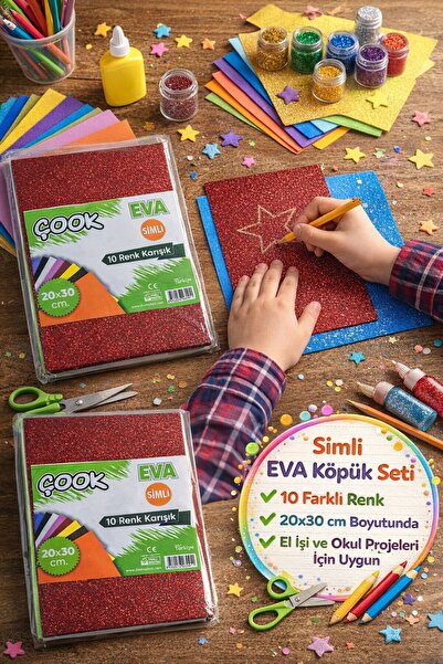 TOYFEST Glitter Eva Foam 20X30 cm 10 Colors Assorted Hobby Paper Handicraft S...