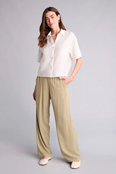 DeFacto J8738Azkh271 Khaki Florida High Waist Belmando Pants