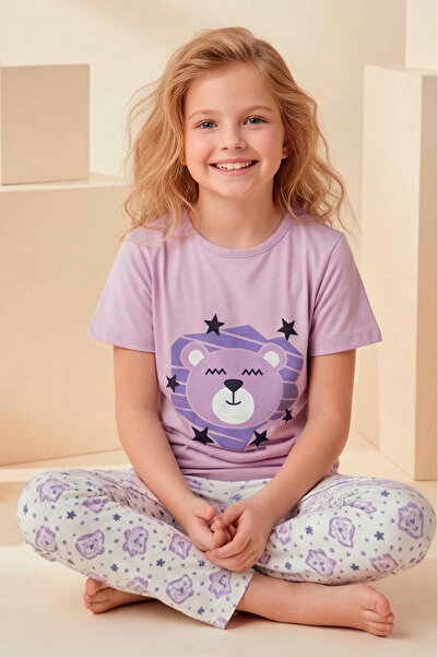 Farya Home Σετ πιτζάμες για κορίτσια Faryakids με βαμβακερό κοντομάνικο σχέδιο