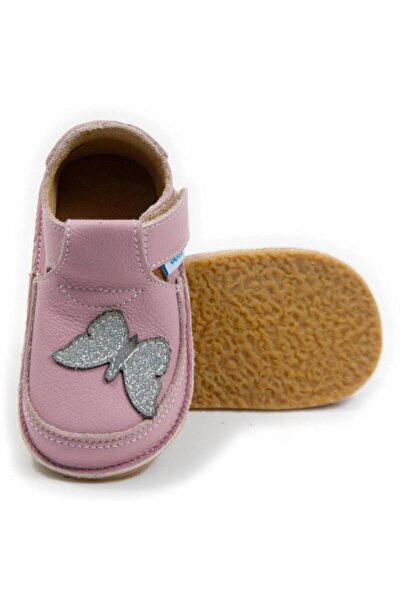 DODO SHOES Pantofi copii barefoot Sparkling Butterfly, Culoare Cameo, piele n...