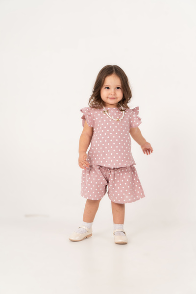 JNF kids Baby Girl Summer Polka Dot Stylish Set with Necklace Gift