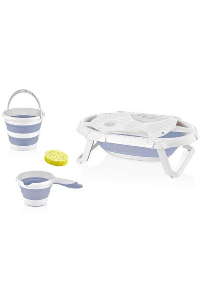 Babyjem Σετ πτυσσόμενης μπανιέρας Babyjem, 5 τεμάχια Χρώμα: Μπλε