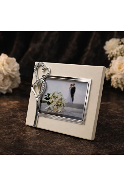 Azay Κορνίζα φωτογραφιών με καρδιές και κρύσταλλα, 15x10 εκ., Δώρο για γάμο /...