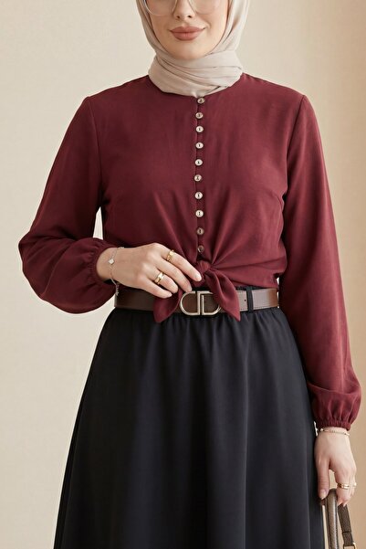 Modamorfo Πουκάμισο Modal με δετή φούστα, ελαστική μέση και μανίκια με κουμπι...