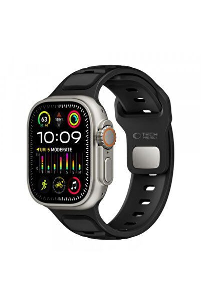 Tech-Protect Θήκη για Apple Watch, Tech-Protect, Σιλικόνης, Μαύρο