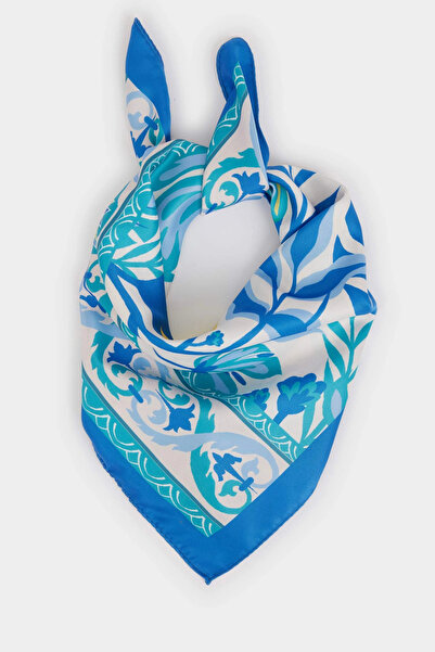 DeFacto C2650AXBE107 Μπλε γυναικείο φουλάρι με έθνικ σχέδια