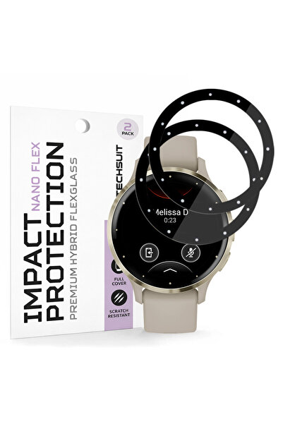 Techsuit Nano Flex (pachet de 2) - Garmin Venu 3S - Negru, acoperire precisă