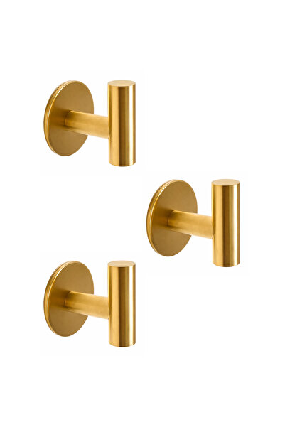 Microcase Kendinden Yapışkanlı Çok Amaçlı Metal Askılık Mat Gold 3 ADET AL5715