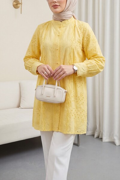 Modamorfo Πουκάμισο με δαντέλα στο γιακά και στις μανίκια, με κουμπιά και φόδ...