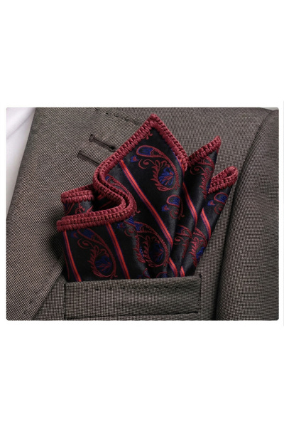 Exve Exclusive Κόκκινο σε μαύρο, με μοτίβο σάλι σε απόχρωση μπορντό, χειροποί...