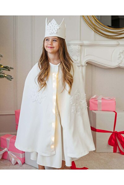 fustite cu luminite Στολή Νιφάδας Χιονιού με Φώτα, Κάπα + Κορώνα, για Κορίτσι...
