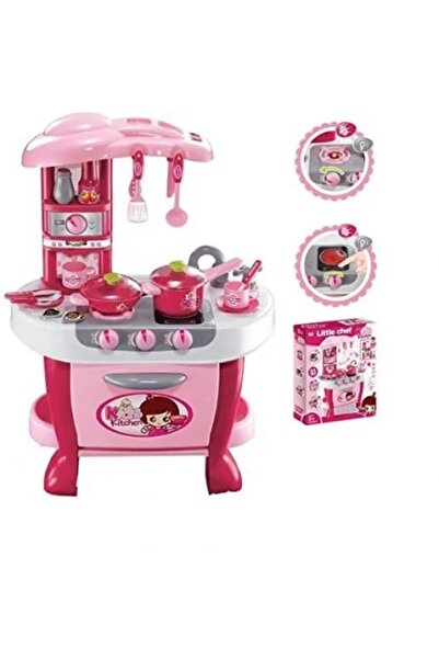 velve Παιδική κουζίνα παιχνίδι Little Chef ροζ, πλήρες σετ 31 τεμαχίων, 73 εκ.