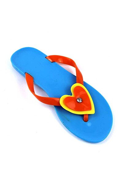 mm Women's slippers, rubber flip-flops 2137-HEART-BLUE